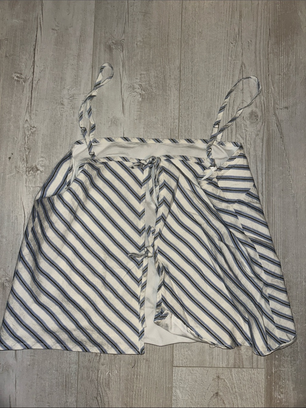 Women’s White & Blue Striped Tie Cami Top and pant set